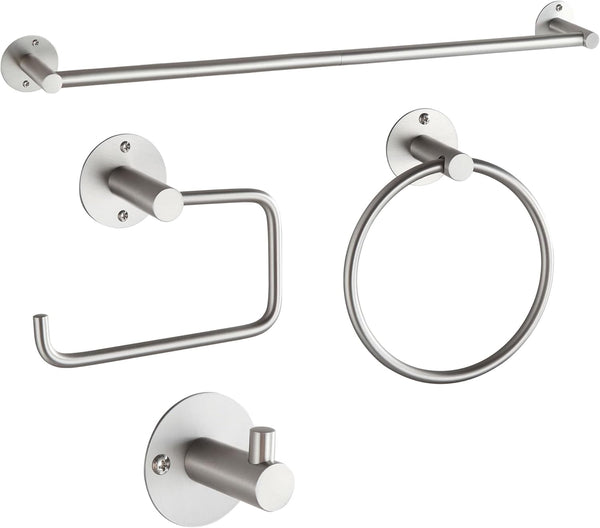 BVL Bathroom Accessories Set 4 -Pieces Matte Black Bathroom Hardware Set Stainless Steel Accessories for Bathroom