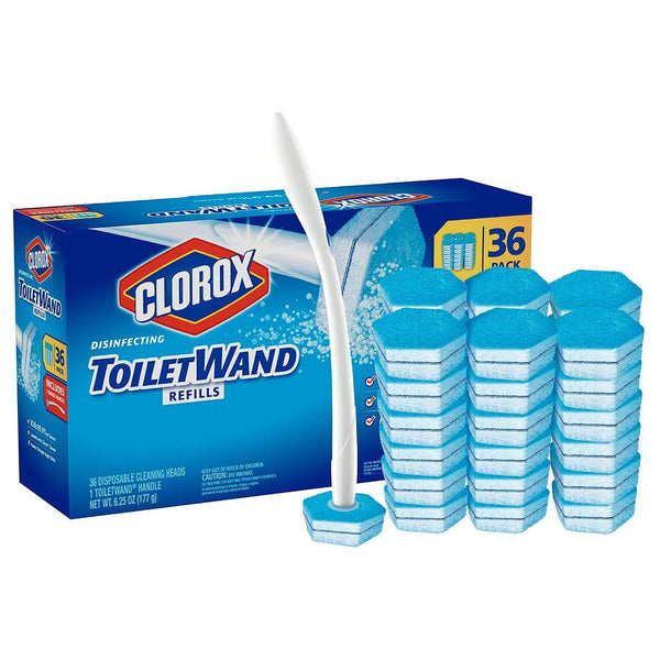 Clorox ToiletWand.Disposable Toilet Cleaning Rainforest Rush Refill (36 Count 1 Toilet)